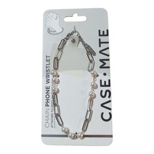X7. Case-Mate - Wristlet‎ Chain for Most Cell Phones - Silver/Pearl